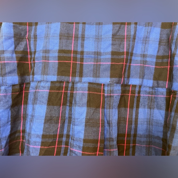 French Connection NWT Blue Plaid Flannel Long Sleeve Button Up Shirt Womens Sz M - Picture 4 of 10